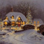 Picture of Christmas splendor done outside avoids cluttering up the inside of the house